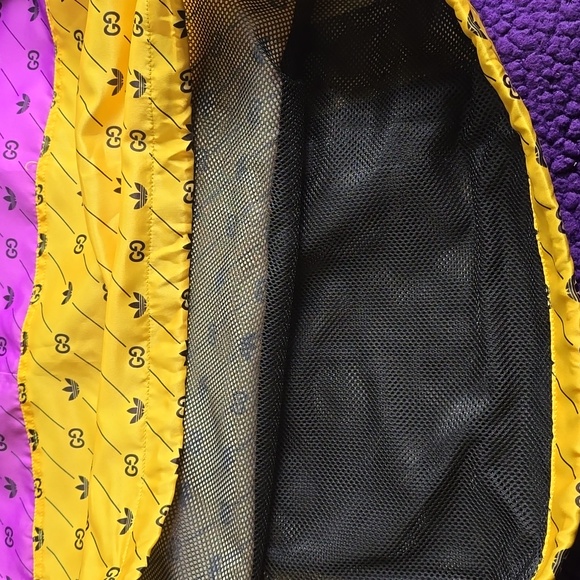 Adidas X Gucci GG Purple and Yellow Hooded Jacket - Picture 6 of 7